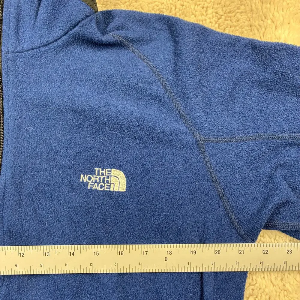 Vintage The North Face Jacket Medium Blue Cozy Fleece 1/2 Zip Pullover USA Made